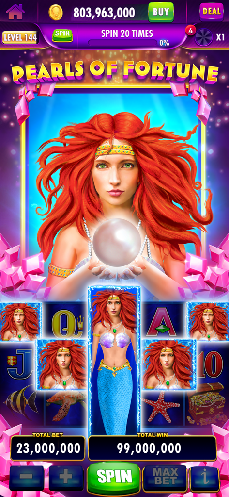 Cashman Casino Slots Games - Cashman Casino Slots Games apresentando a máquina caça-níqueis de sereia Pearls of Fortune