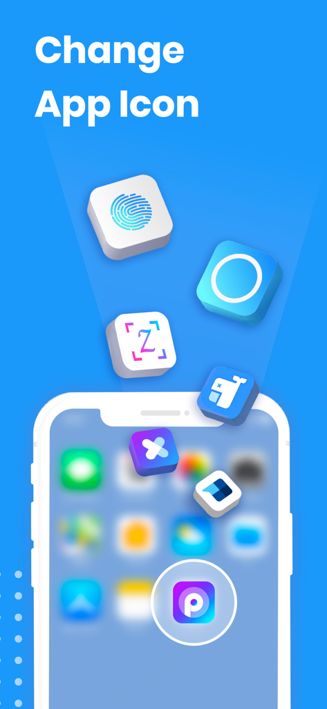 Promotion of the custom app icon feature in PV Secret Photo Album for enhanced privacy and stealth.