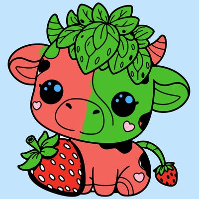 cute strawberry cow