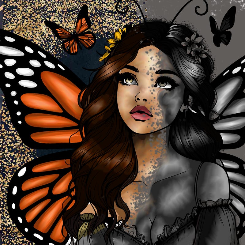 butterfly fairy realistic girl