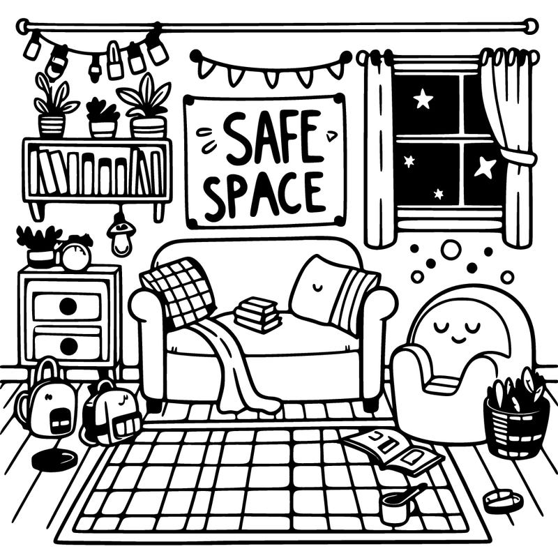 a warm room that says a safe space