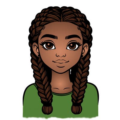 realistic girl with braids
