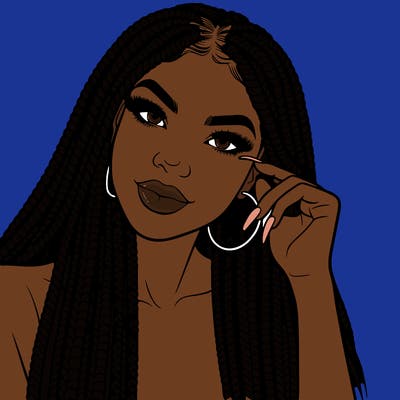 beautiful woman with box braids