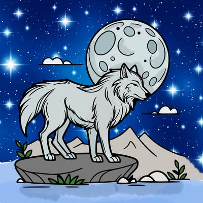 wolf moonlight