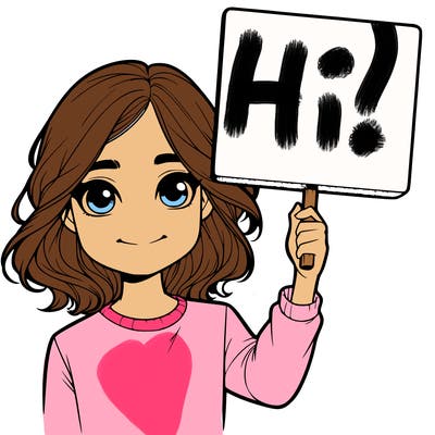 realistic girl holding up a sign