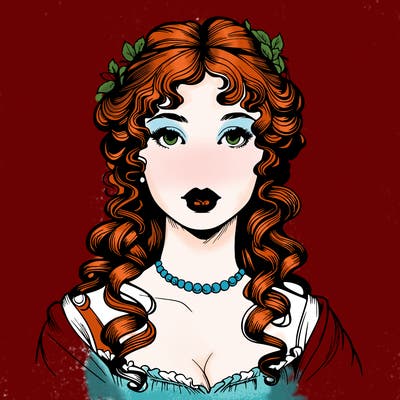 realistic regency era girl with lips