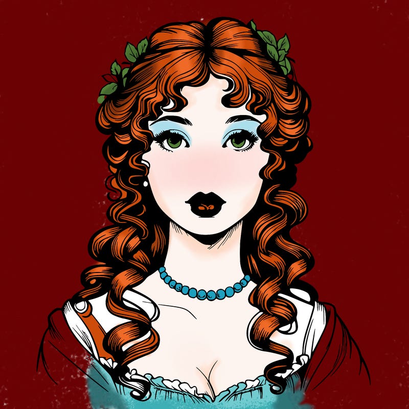 realistic regency era girl with lips