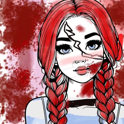 realistic girl with braids