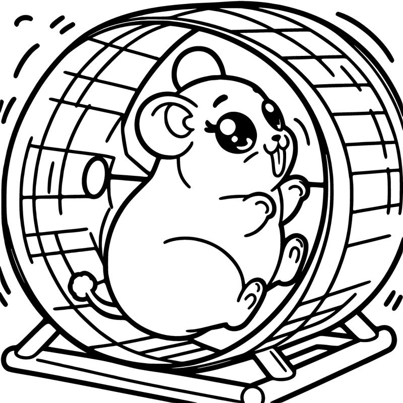 hamster running on her wheel