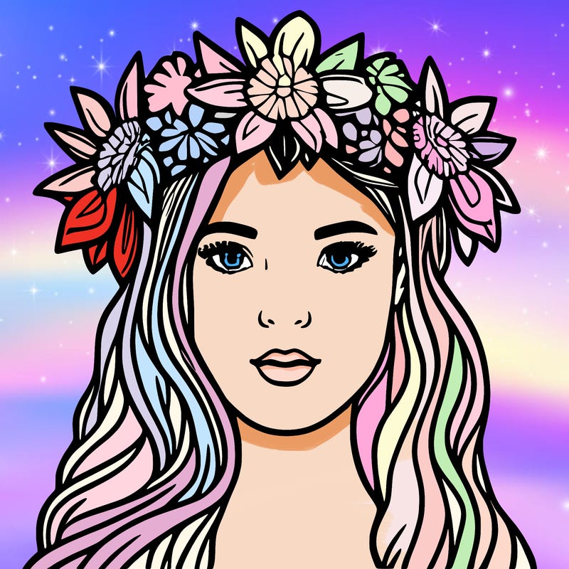 girl with flowers crown