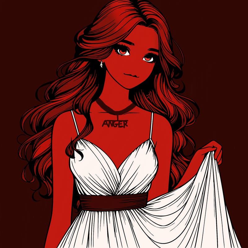 realistic girl in flowy silky prom dress