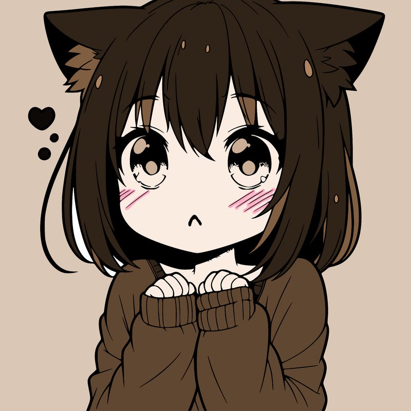 shy anime catgirl