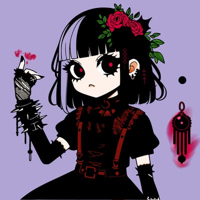 goth anime girl