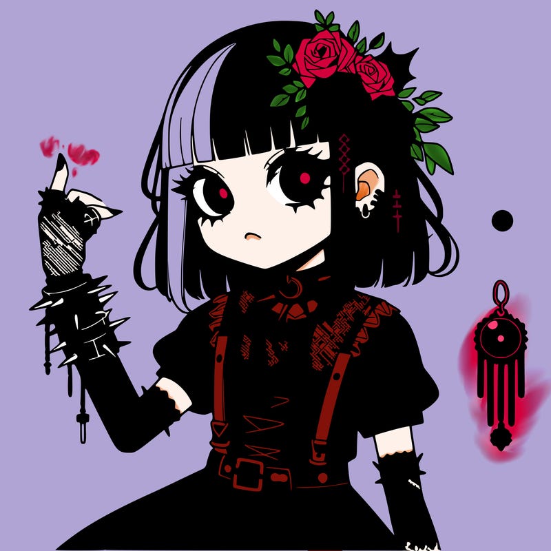 goth anime girl