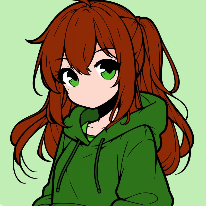 anime girl wearing hoodie