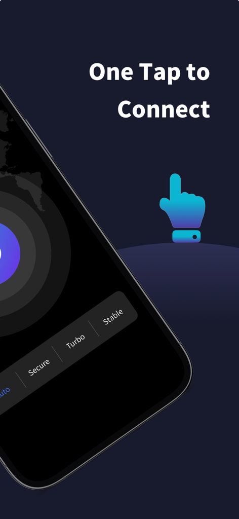 Sky VPN - Super VPN Master - Sky VPN mobile app interface showing one tap connection feature