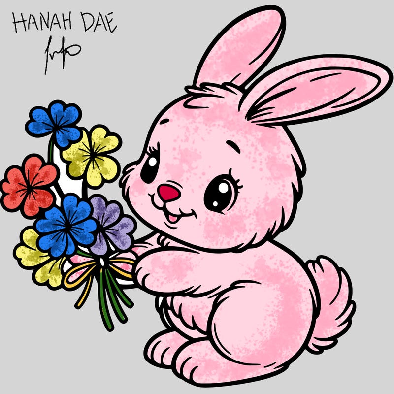 bunny with a bunch of clover