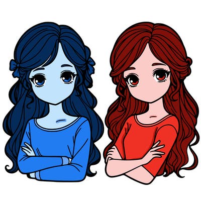 two girls realistic