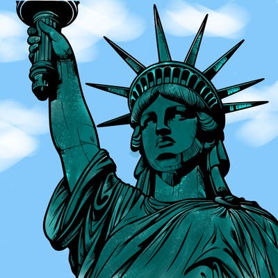 realistic statue of liberty