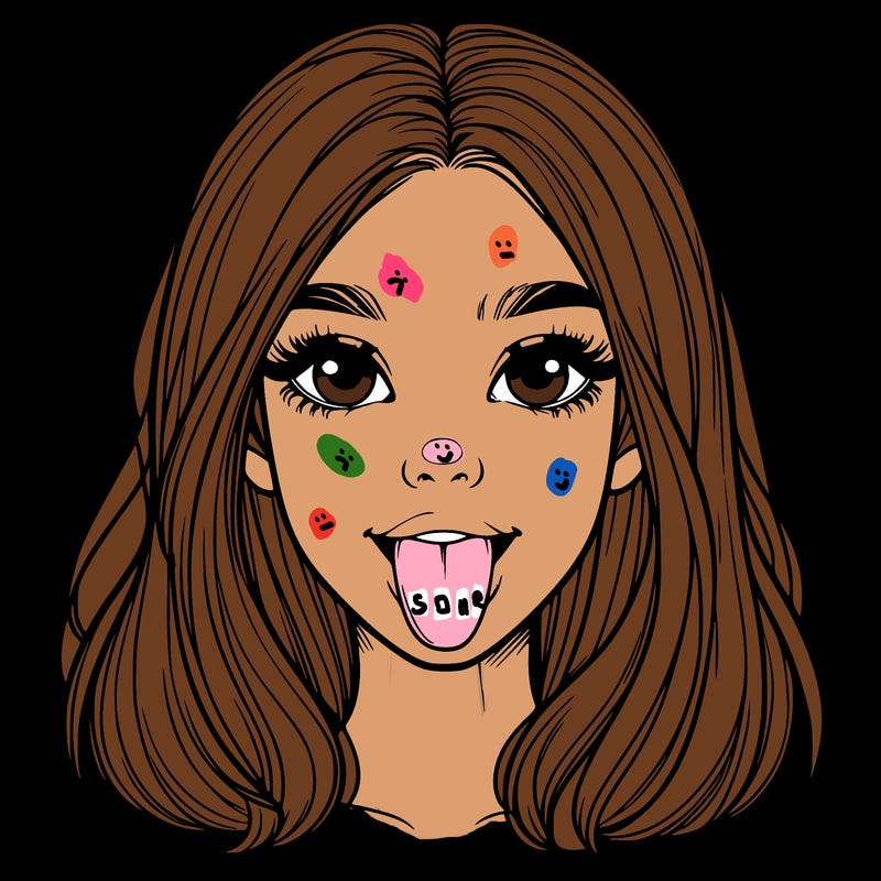 realistic girl with her tongue out