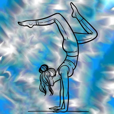 a woman doing a handstand