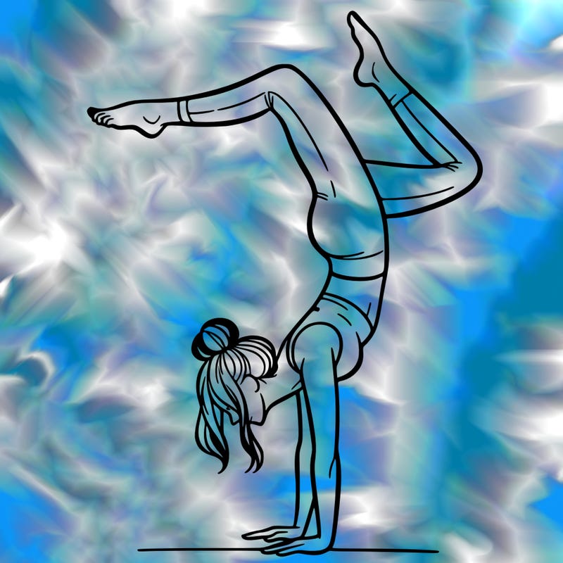 a woman doing a handstand