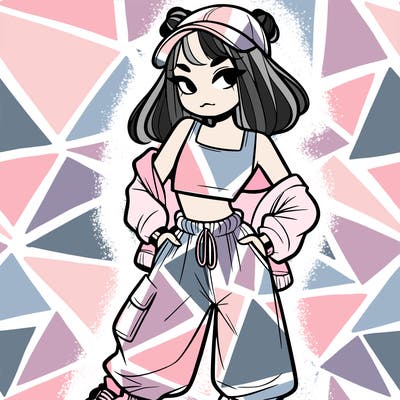 girl in crop top and baggy pants