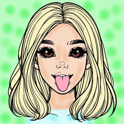 realistic girl with her tongue out