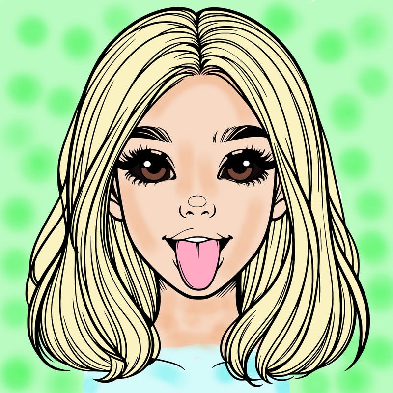 realistic girl with her tongue out