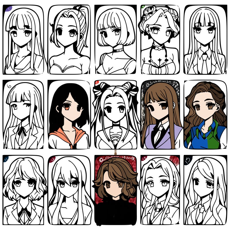 girls that look diffrent anime