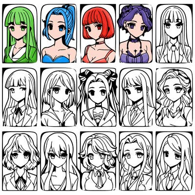 girls that look diffrent anime