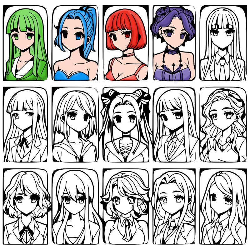 girls that look diffrent anime