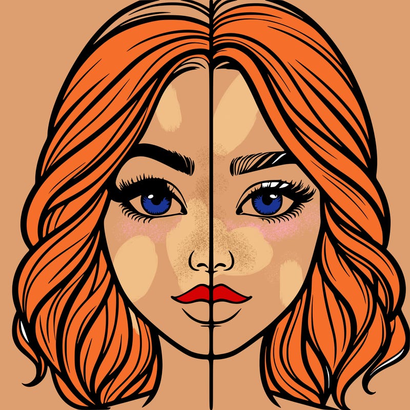 realistic girl split half