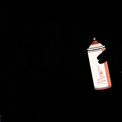 a realistic girl, spray painting