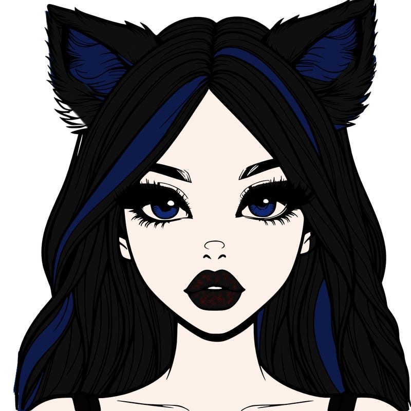 realistic girl with fox ears and realistic lips