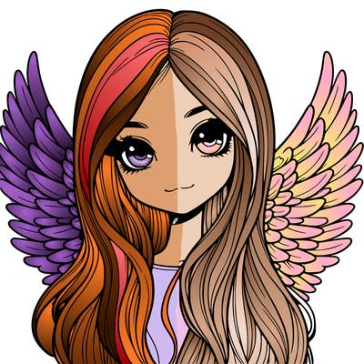 realistic girl with wings
