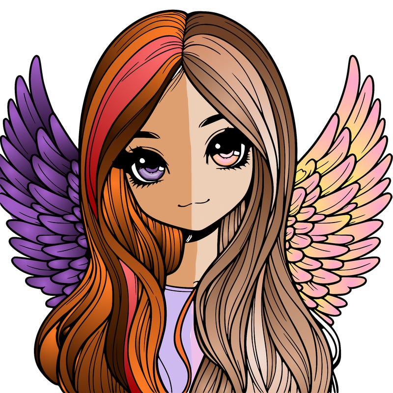 realistic girl with wings