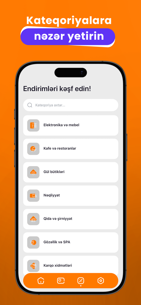 Sale365 - Sale365 app interface showing various discount categories like electronics, cafes, and beauty services