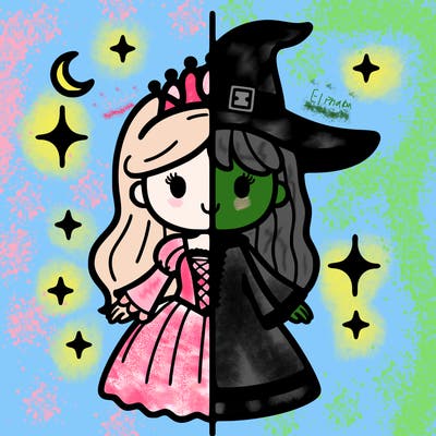 split princess and witch