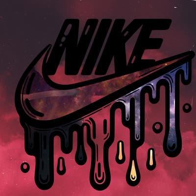 dripping nike logo