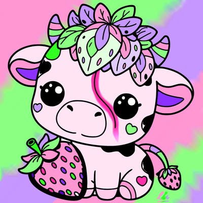 cute strawberry cow