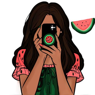 a realistic girl holding her phone taking pictures