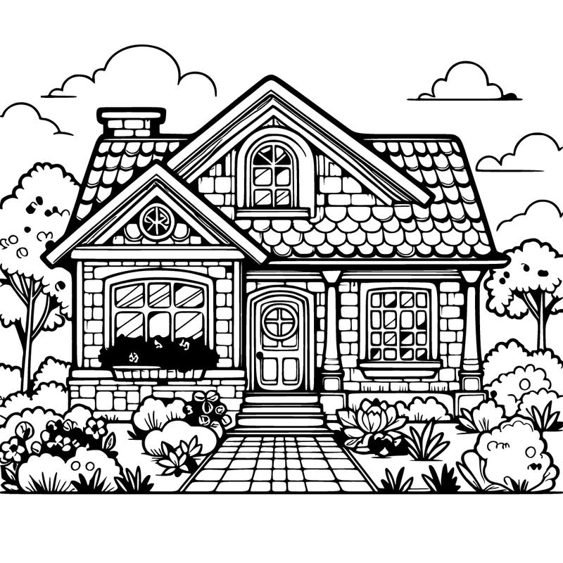 house with beautiful front garden