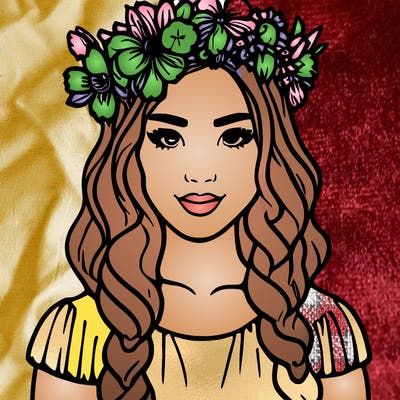 girl with flowers crown