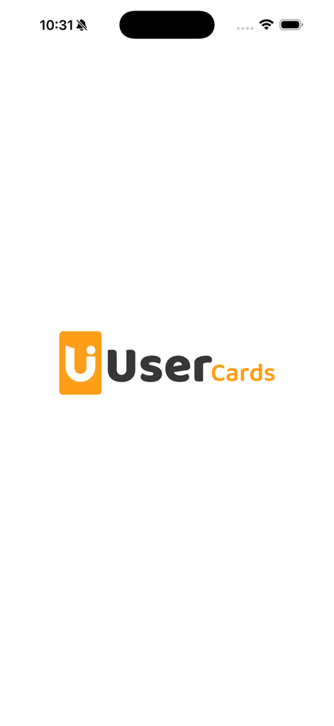 User Cards - User Cards app splash screen displaying the official logo on a white background