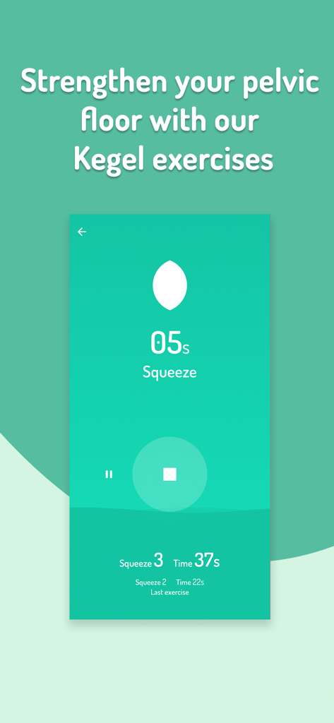 Squeeze Time for Men - Kegel - User interface of the Squeeze Time app featuring a Kegel exercise timer for pelvic floor strengthening