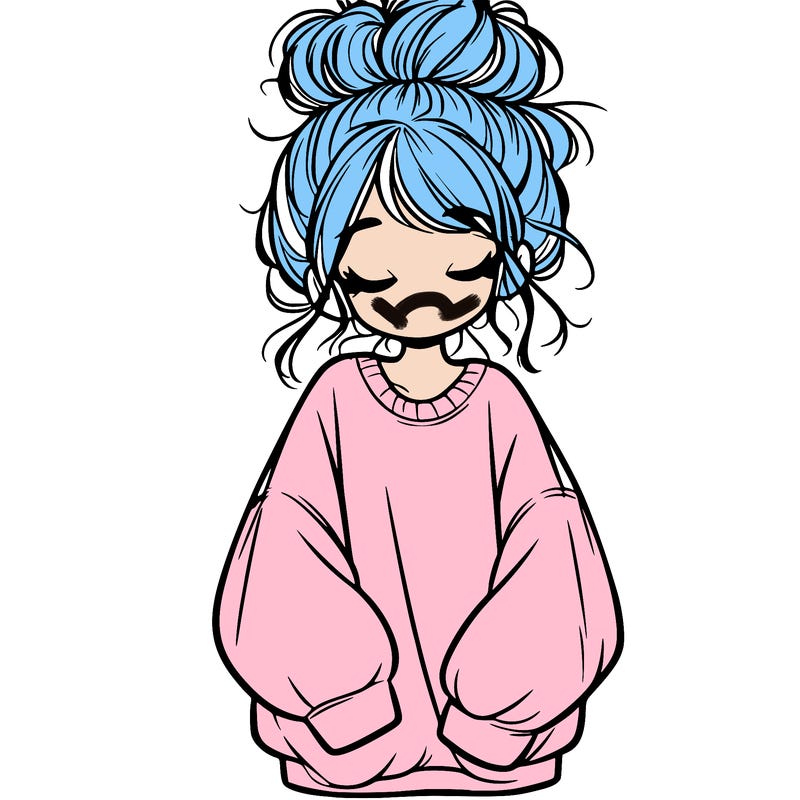 girl with baggy sweatshirt and messy bun
