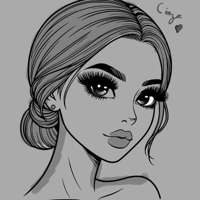 realistic girl with lashes