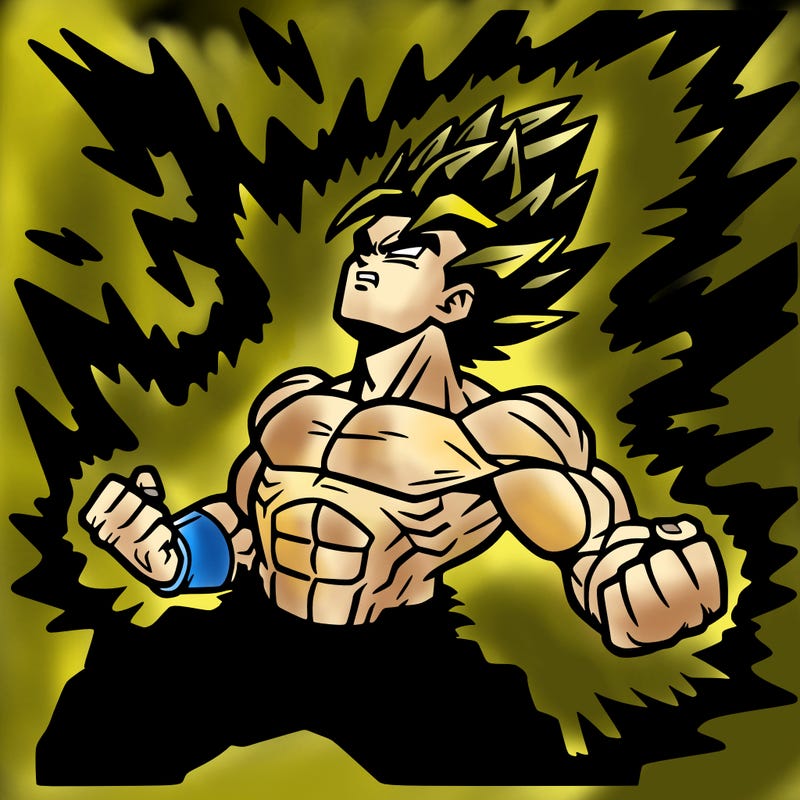 goku in super saiyan blue￼ kioken form doing a kamehameha￼￼