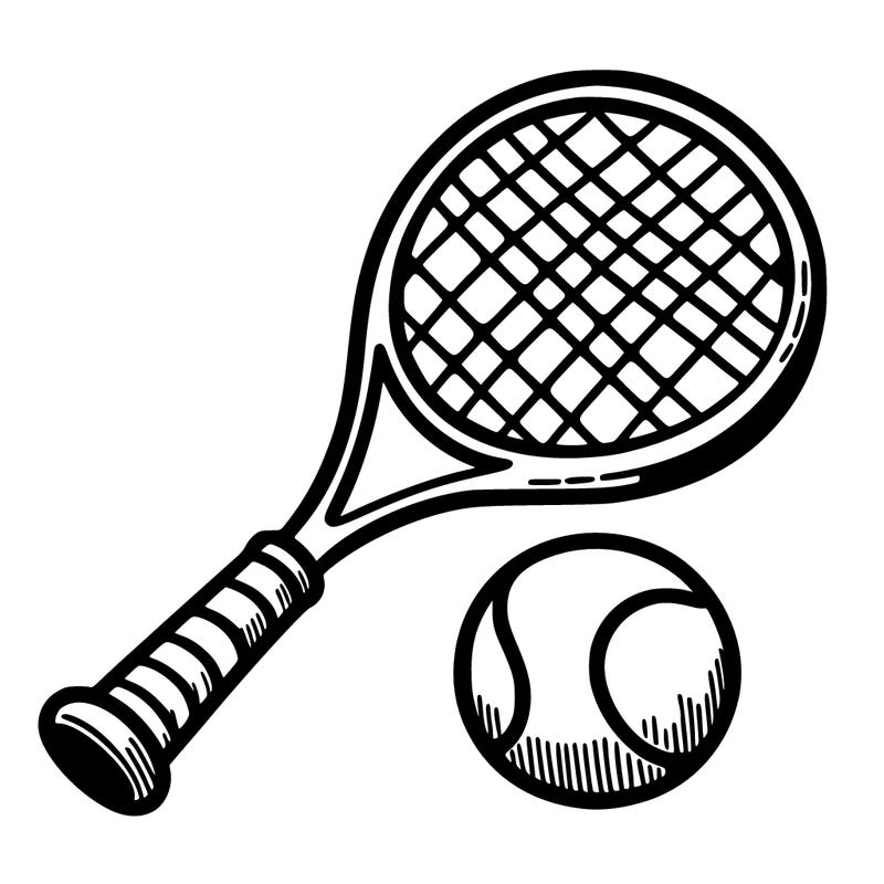 tennis ball and racket